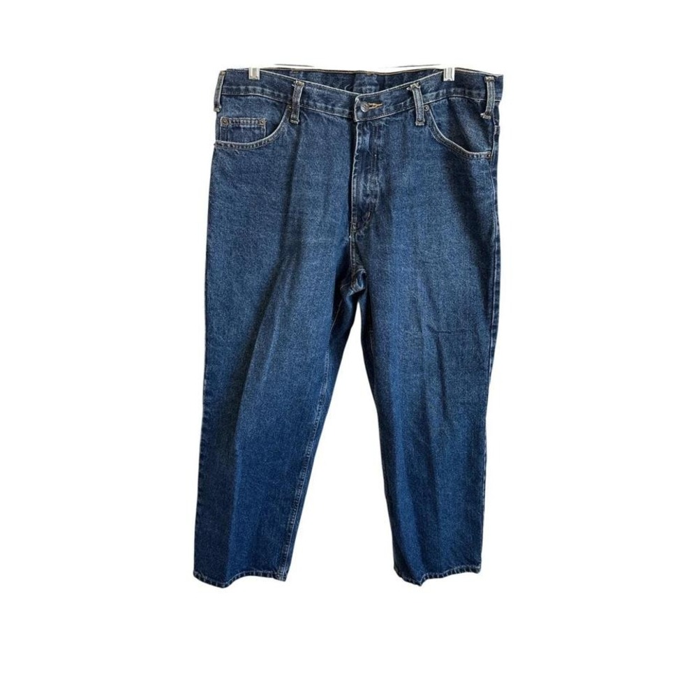R&K Denim Cotton Jeans Mens 38x28‎ Straight Leg Fit Dark Wash 100% Cotton
